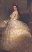 Franz Xaver Winterhalter Empress Elisabeth of Austria in White Gown with Diamond Stars in her Hair oil